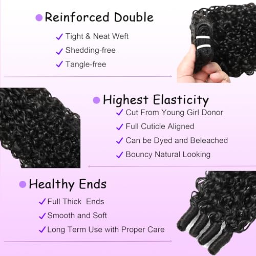 Burmese Curly Human Hair Bundles 3C4A Spiral Texture 12 inch
