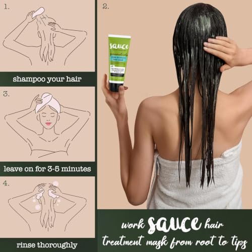SAUCE Deep Conditioning Hair Mask - Guacamole Whip for Damaged, Dry Hair 3.4 Fl Oz