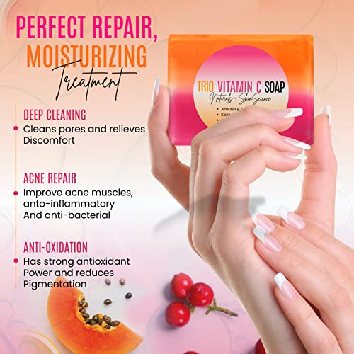 Organic Kojic acid & Vitamin C Soap Bar | Arbutin, Glutathione | Advanced Glowing formula, Replenish, & Radiant Skin | Pure Natural Pigmentation For Face & Body - 5 OZ Each (Pack 1)
