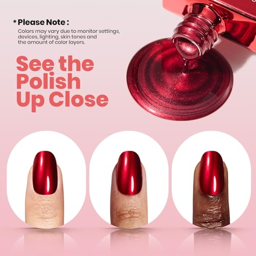 Beetles Red Chrome Mirror Nail Polish - Quick-Drying Metallic
