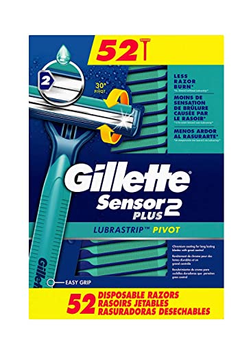 Gillette Sensor2 Plus Disposable Razor Pack of 52 Men’s Razors