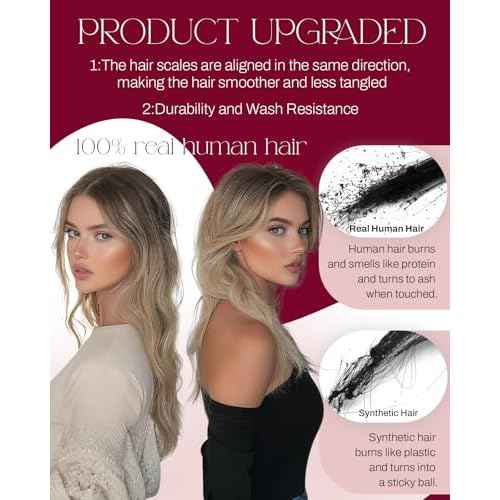 Moresoo Sew in Hair Extensions Real Human Hair Blonde Highlights Remy Human Hair Weft Extensions Medium Brown with Blonde Sew in Weft Hair Extensions Human Hair 100g 18 Inch