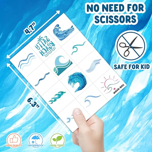 96PCS Ocean Wave Temporary Tattoos for Kids