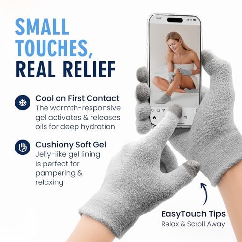Dr. Frederick's Touchscreen Moisturizing Gel Gloves for Dry Hands, 1 Pair