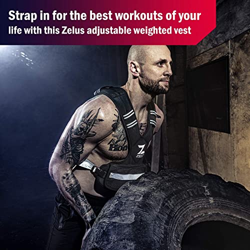 ZELUS Weighted Vest for Men and Women | 4-10lb/11-20lb/20-32lb Vest with 6 Ironsand Weights for Home Workouts | Adjustable Body Weight Vest Exercise Set for Cardio and Strength Training (20-32 lb.)