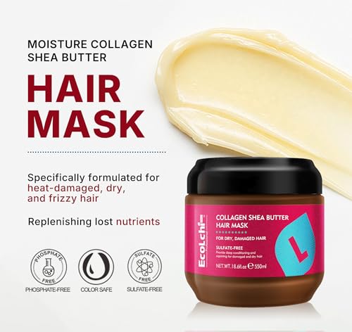 ECOLCHIPRO Collagen Shea Butter Hair Mask 18.6 oz - Deep Repair