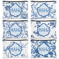 6 Pcs Mahjong Cosmetic Bag Gifts for Women Mahj Makeup Bag Zippered Pouch for Mah Jong Lover Player Birthday Party Supplies Friend Mom Grandma Mother's Day Lucky Gift(Chinese Mahjong)