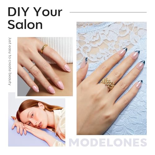 Modelones Short Almond Fake Nail Tips - Half Matte 510Pcs for Nail Extensions DIY