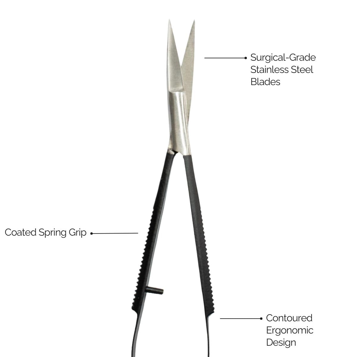 Joey Healy Precision Brow Scissor, Precision Brow Shaping Scissors, Ergonomic Spring Grip, Stainless Steel and Ultra-Maneuvering Eyebrow Trimmers