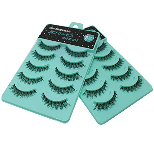 Bodermincer 10 Pair 3D Short False Eyelashes - Natural Crisscross Wispy Lashes