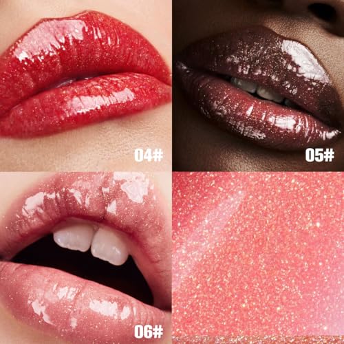 PHOFAY Shimmery Lip Gloss - Moisturizing, Vegan & Cruelty-Free, Smooth Application for Beginners, Long-Lasting Hydration & Silky Color (6COLORS)