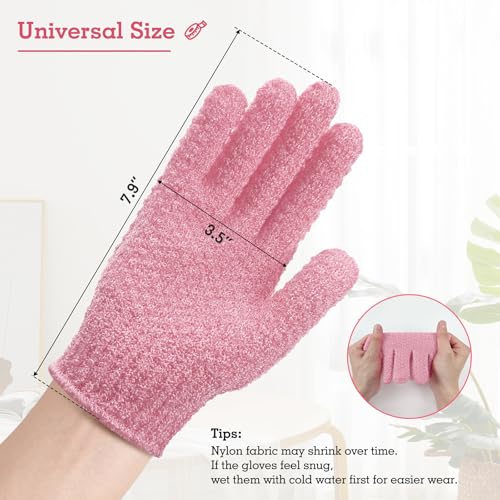 Exfoliating Shower Gloves for Women | Dual-Textured Nylon, 3 Pairs