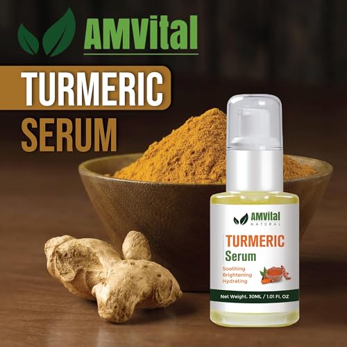 AMVital Turmeric Face Serum ? Hydrating Facial Serum for Dark Spots, Uneven Skin Tone & Radiant Complexion