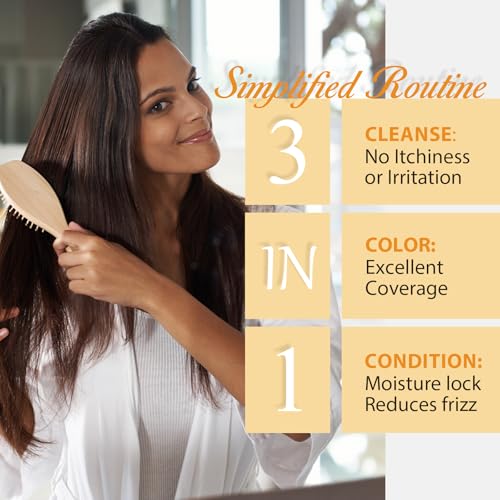 Msktasy Dark Brown Hair Dye Shampoo for Gray Hair, Natural 100% Coverage