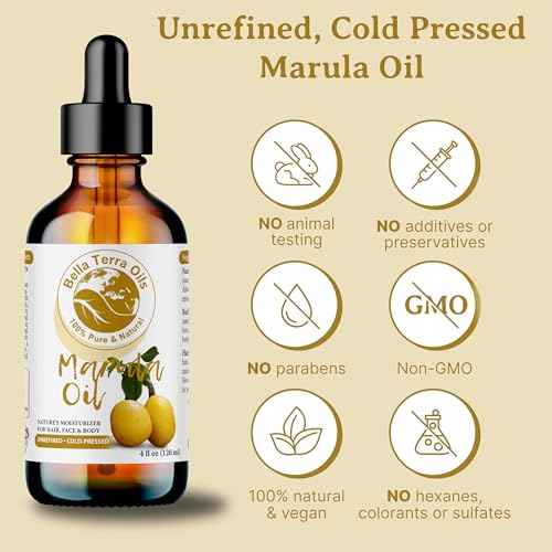 Bella Terra Oils - Marula Facial Oils 16oz - Dive Deep into the Luxury of Nature, Rich in Flavonoids & Minerals, Daily Dose of Radiance