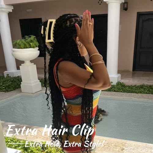 3Pcs Jumbo Hair Claw Clips for Thick Hair, 5 Inches Extra Large Non-Slip Hair Claws Rectangle Hair Clips for Buns Ponytails Strong Hold Hair Accessories for Women Girls