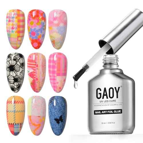 GAOY 16ml Nail Foil Glue, High Adhesion Foil Transfer Gel for Nail Art Stickers, Soak Off UV Light Cure Gel Nail Polish