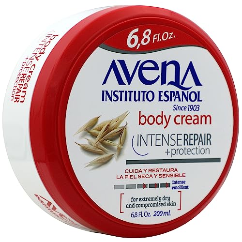 Avena Instituto Espa?ol Intense Repair Protection, Body lo for Sensitive Skin, Soothes the Skin, Intense Emollient, Soft and Glowing Skin, Dry Skin, 6.8 Fl Oz each, 2- Pack, Jars (Pack of 2)