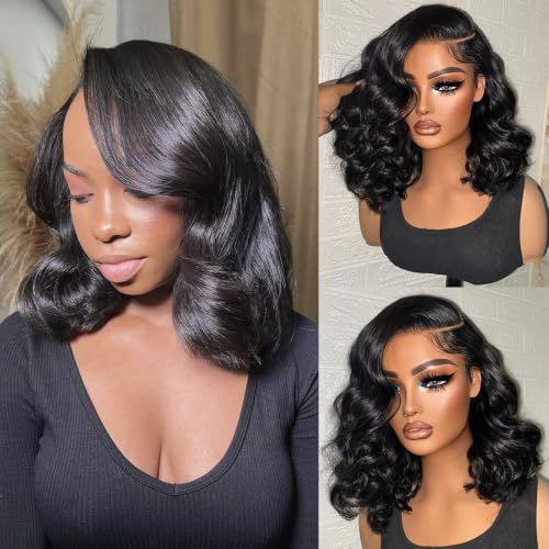 13x6 HD Lace Front Bob Wig 12 Inch Body Wave Human Hair