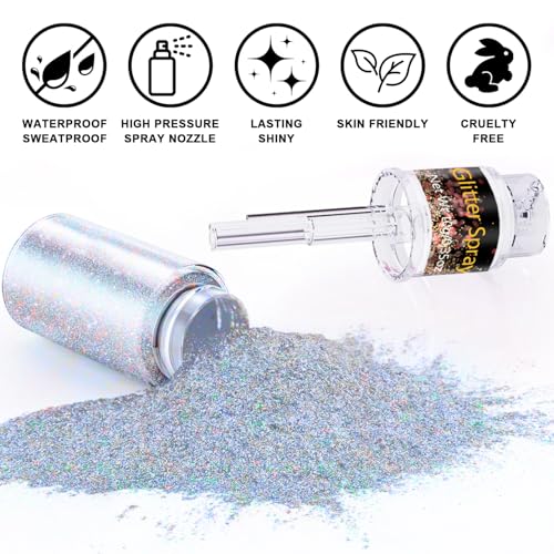 Hair & Body Glitter Spray - Ultra Fine Holographic Sparkle