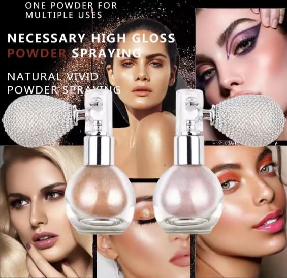 Luminous Highlighter Shimmer Puff Spray - Ultra-Fine Glitter Mist
