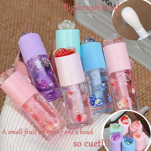 Baorder 4-Piece Moisturizing Fruit Lip Oil Gloss Set