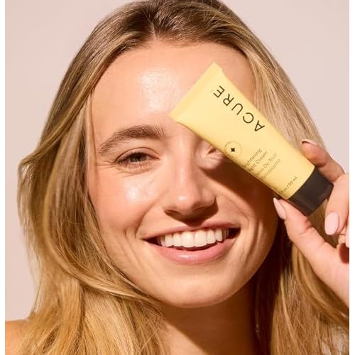 Acure Brightening Night Cream - Radiance Boosting Night Face Cream for Women & Men, Hydrating & Revitalizing Moisturizer for Uneven Skin Tone & Dullness w/Chlorella, Echinacea & Argan Oil - 1.7 fl oz