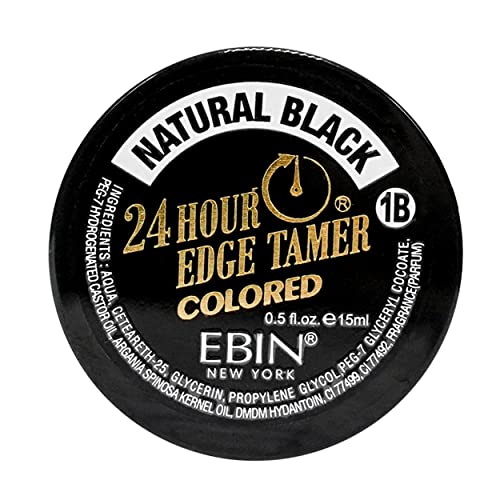EBIN NEW YORK 24 Hour Colored Edge Tamer 3pack – 0.5 Oz, Natural Black, No Flaking, No Residue, Argan Oil & Castor Oil