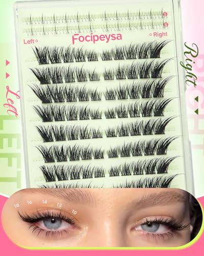 Focipeysa Fox Eye Lash Clusters Kit - Natural Wispy Extensions
