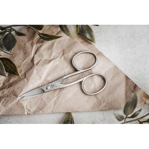 NN Knives Nail Scissors - Left-Handed, Premium European Stainless Steel, Curved Design for Precise and Comfortable Nail Trimming - Professional-Grade Scissors for Meticulous Grooming Tasks, NN-1214-B