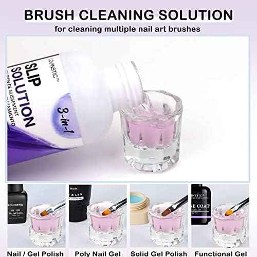 2 bottles Gel Polish Remover & Polygel Slip Solution & Colorful Nail Removal Tools
