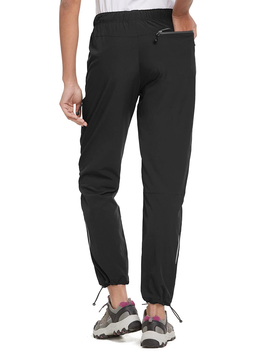 BALEAF Women's Hiking Pants Lightweight Quick Dry Water Resistant Cargo Pants 31'' Inseam for All Seasons Black Size XS