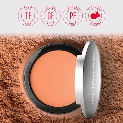 Mirabella Pure Press Foundation Powder - Buildable HD Finish, Medium/Dark IV