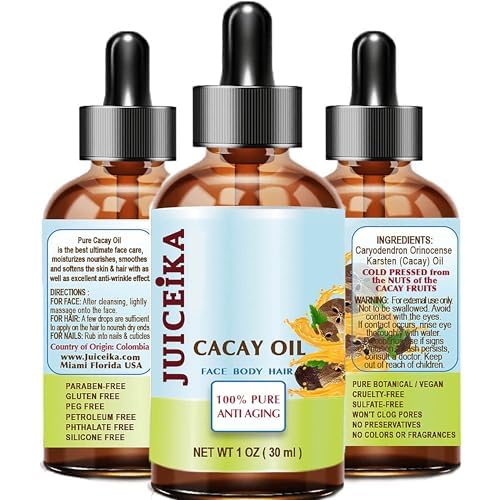CACAY OIL 100% Pure Natural Virgin Unrefined Cold-Pressed Carrier Oil 1 Fl oz 30 ml For Face, Skin, Body, Hair, Lip, Nails
