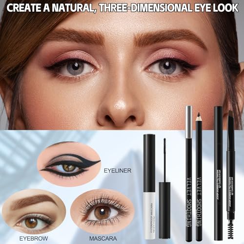 Eye Makeup Kit 29 Eyeshadow Palette, 8 Brushes, Mascara, Eyeliner