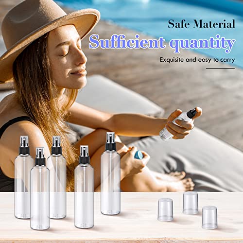 Eccliy 64 Pcs 8 oz Spray Bottles Fine Mist Cleaning Bottles Clear Empty Plastic Travel Sprayer Refillable Sprayer with Cap for Cleaning Solutions Oils Travel Perfumes(Black)