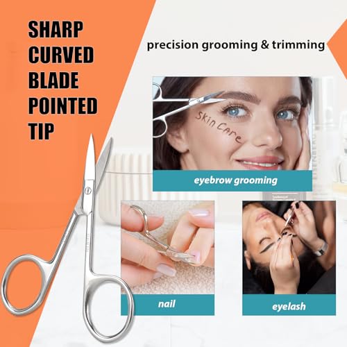 Facial Hair Grooming Scissors Kit - 2 PCS Stainless Steel Trimmer