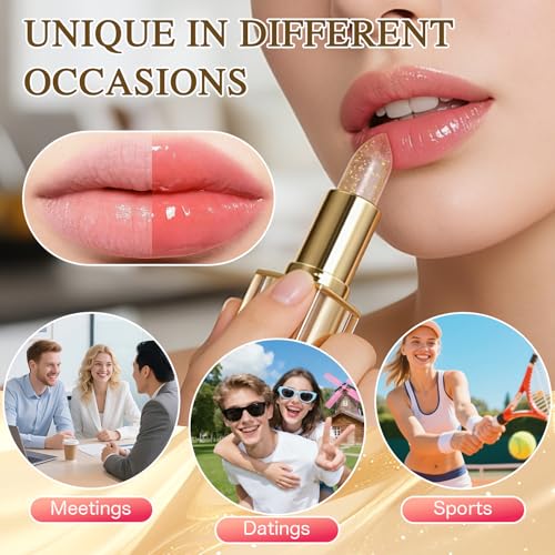 pH Color Changing Lip Balm with 24K Gold, 24H Hydrating