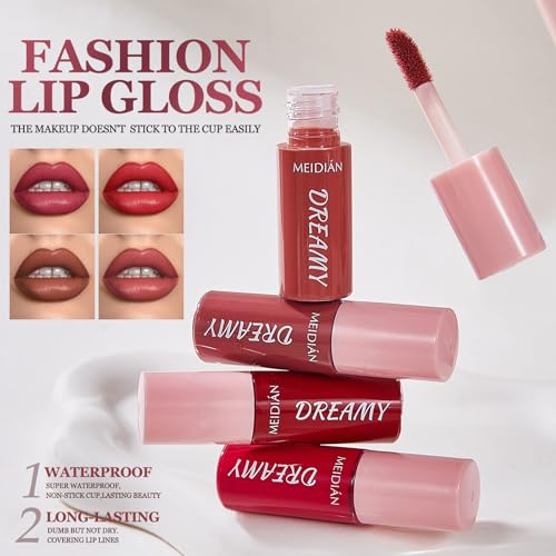 ADMD Matte Lip Gloss Set 10 Velvet Shades Non-Transfer