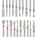 MelodySusie 20Pc Nail Drill Bits Set 3/32" Diamond Cuticle