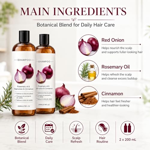 Onion & Rosemary Shampoo for Thicker Hair - 2 Pack