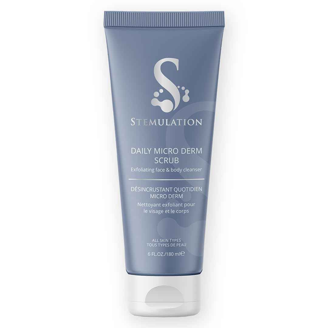 Stemulation Daily Micro Derm Scrub - Gentle Exfoliator Scrub For Face And Body - Aloe Based Antioxidant Complex For Refined Healthy Skin
