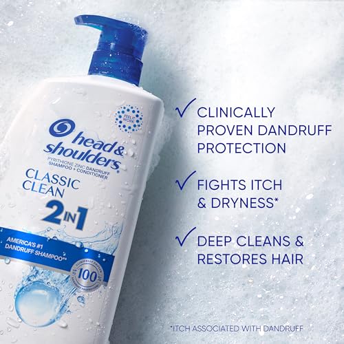 Head & Shoulders Classic Clean 2-in-1 Anti-Dandruff Shampoo, 32.1 fl oz Twin Pack
