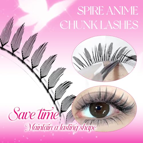 Premade Anime Spire Lashes 13MM D-Curl Feather Wispy Black Extensions