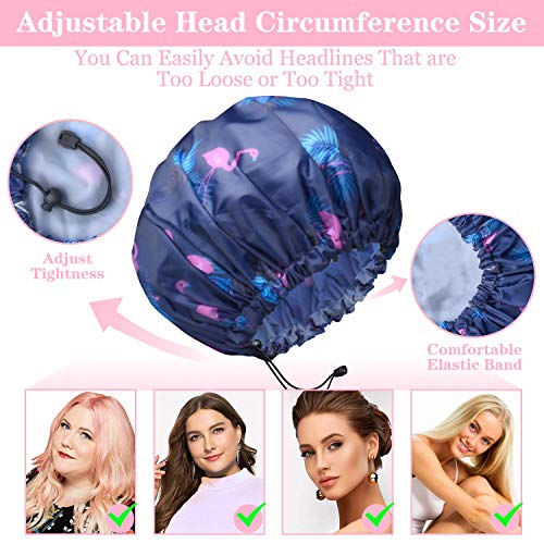 3 Pack Shower Caps Adjustable Waterproof XL
