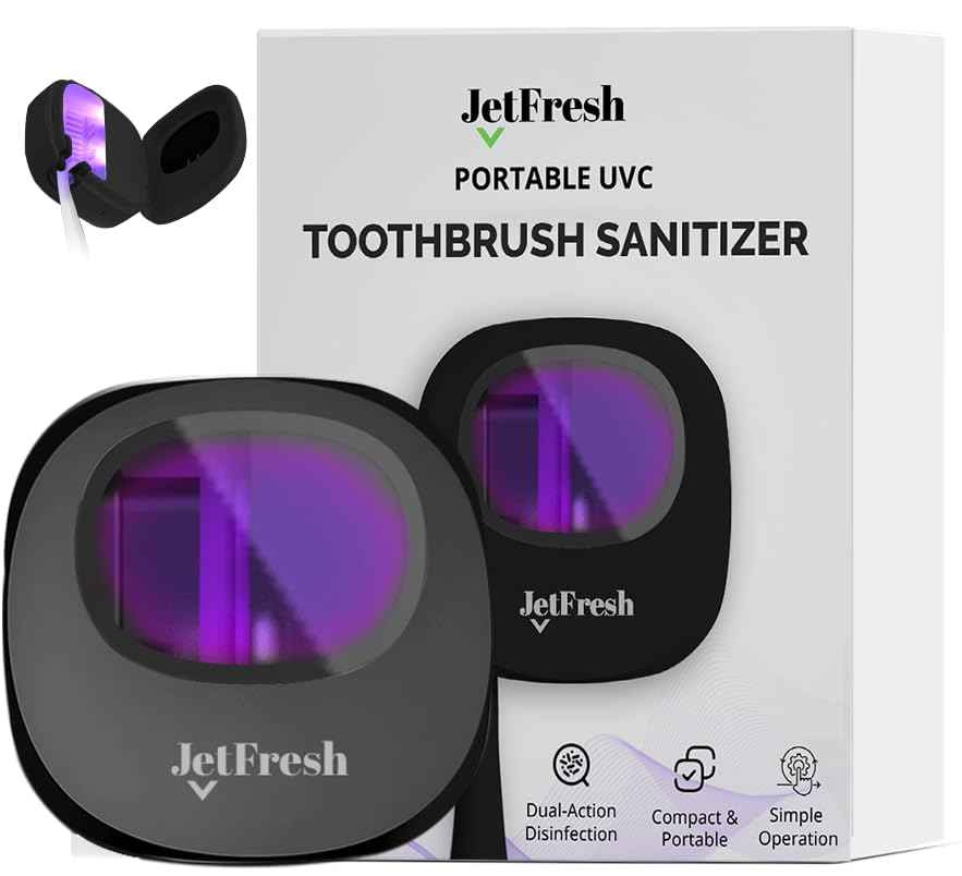Portable UV Toothbrush Sanitizer Holder & Cleaner with UV Light & Magnetic Mounting - Rechargeable Toothbrush Sanitizer for Travel Cover, Wall Mounted UV Tooth Brush Sanitizer Holder Fits Most Brushes