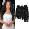 PXCPXC Burmese Curly Water Wave Hair Bundles 3Pcs 18 20 22 Inch Natural Black