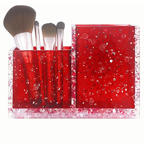 LUANT Vanity Countertop Accessory Oranizer, Holder for Makeup Brush and Teethbrush, Cotton Swabs Balls and Cosmetic Pads Storage, Gift for Mom, Teach, Wife and Girl Friend