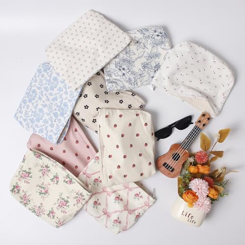 Large Capacity Flower Makeup Bag - Durable Zipper Pouch for Travel