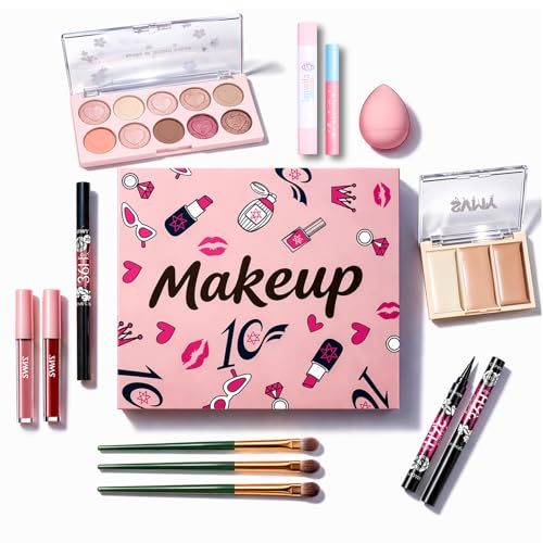 11-Piece Makeup Kit Set for Teens & Girls - Lipstick, Eyeshadow & Brushes